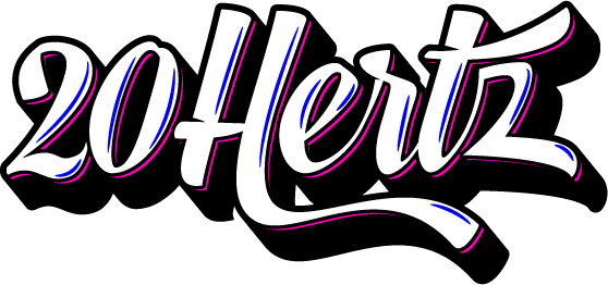 Het logo van 20Hertz, bestaande uit graffiti letters